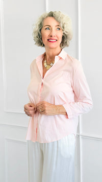 Under Pressure Italian Blouse- Light Pink-130 Long sleeve top-Italianissimo/ JOY & LOVE-Coastal Bloom Boutique, find the trendiest versions of the popular styles and looks Located in Indialantic, FL