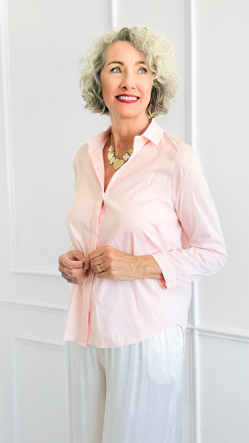 Under Pressure Italian Blouse- Light Pink-130 Long sleeve top-Italianissimo/ JOY & LOVE-Coastal Bloom Boutique, find the trendiest versions of the popular styles and looks Located in Indialantic, FL