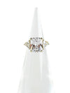 Sterling Silver Small Triple Clear Stone Ring - Gold-230 Jewelry-NYC-Coastal Bloom Boutique, find the trendiest versions of the popular styles and looks Located in Indialantic, FL