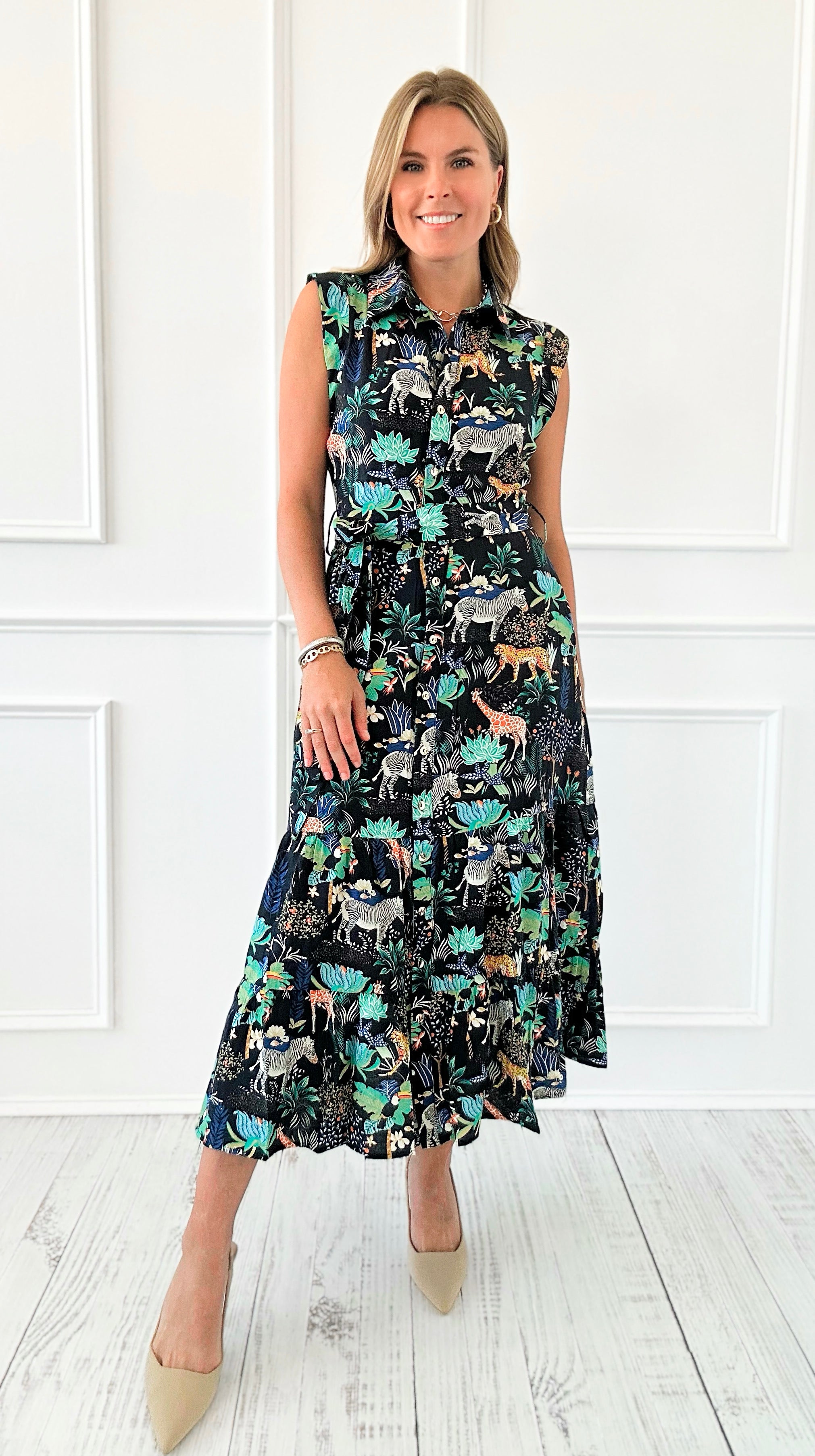 Button Down Safari Dress-200 Dresses/Jumpsuits/Rompers-Taelynn-Coastal Bloom Boutique, find the trendiest versions of the popular styles and looks Located in Indialantic, FL