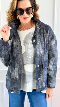 Denim Fade Italian Jacket-160 Jackets-V SKY-Coastal Bloom Boutique, find the trendiest versions of the popular styles and looks Located in Indialantic, FL
