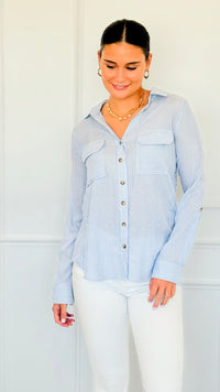 Timeless Lines Fitted Top-130 Long Sleeve Tops-Blu Pepper-Coastal Bloom Boutique, find the trendiest versions of the popular styles and looks Located in Indialantic, FL