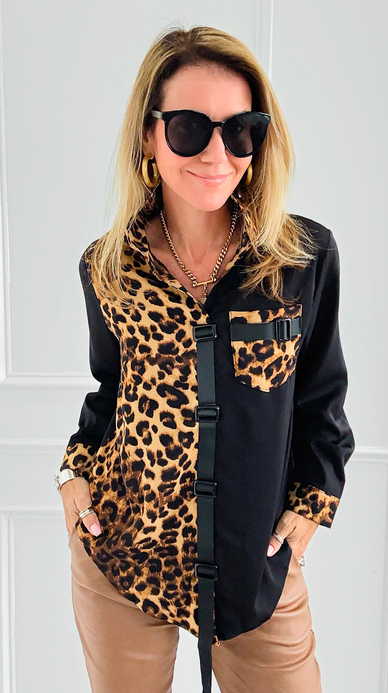 Wild Signature Blouse-110 Long Sleeve Tops-7Mango7-Coastal Bloom Boutique, find the trendiest versions of the popular styles and looks Located in Indialantic, FL
