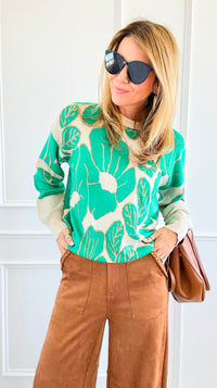 Bold Blossom Knit Sweater-140 Sweaters-sew in love-Coastal Bloom Boutique, find the trendiest versions of the popular styles and looks Located in Indialantic, FL