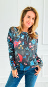 Nocturne Fox Italian St Tropez Sweater-140 Sweaters-Italianissimo-Coastal Bloom Boutique, find the trendiest versions of the popular styles and looks Located in Indialantic, FL