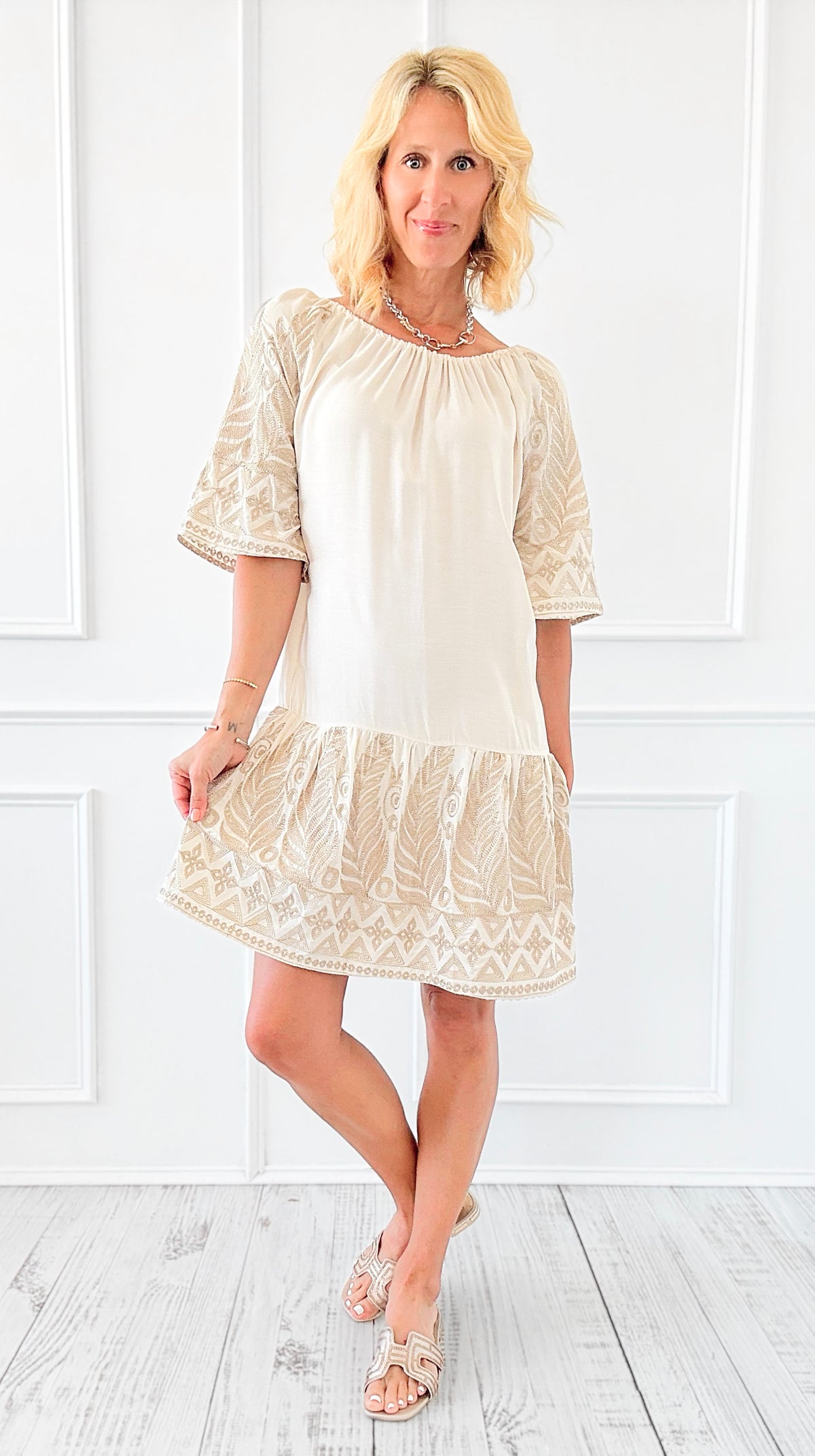 Nomad Spirit Off-Shoulder Dress-200 Dresses/Jumpsuits/Rompers-original usa-Coastal Bloom Boutique, find the trendiest versions of the popular styles and looks Located in Indialantic, FL