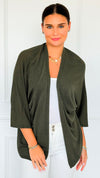 Sunday Italian Modal Cardigan- Olive-150 Cardigan Layers-Italianissimo-Coastal Bloom Boutique, find the trendiest versions of the popular styles and looks Located in Indialantic, FL
