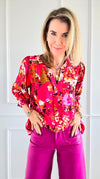 Wildflower Burst Blouse Top-130 Long Sleeve Tops-Jodifl-Coastal Bloom Boutique, find the trendiest versions of the popular styles and looks Located in Indialantic, FL