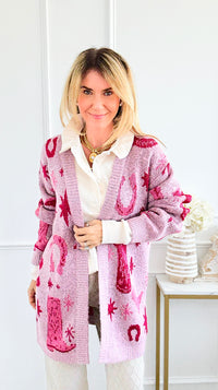 Open Front Metallic Knit Cardigan-140 Sweaters-Rousseau-Coastal Bloom Boutique, find the trendiest versions of the popular styles and looks Located in Indialantic, FL