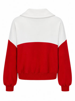 Color Block Quarter Zip Top