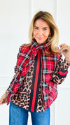 Plaid Printed Padded Vest - Red-150 Cardigans/Layers-Jodifl-Coastal Bloom Boutique, find the trendiest versions of the popular styles and looks Located in Indialantic, FL