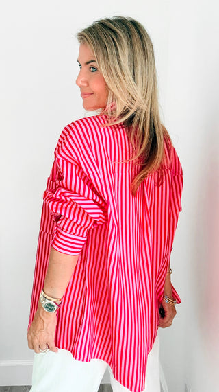 Striped Oversized Button Down Shirt