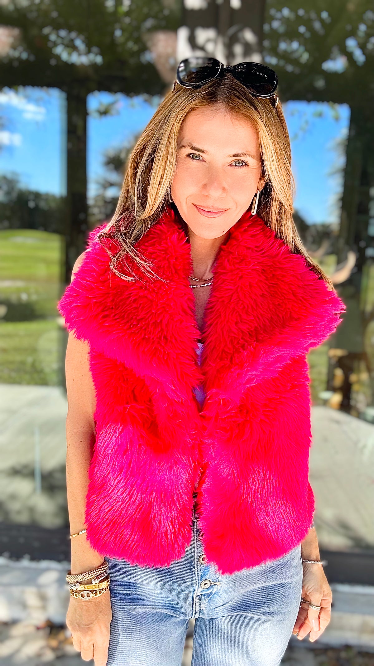 Aspen Crop Faux Fur Vest-160 Jackets-LOVE TREE-Coastal Bloom Boutique, find the trendiest versions of the popular styles and looks Located in Indialantic, FL