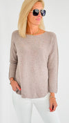 Soho Italian Boatneck Pullover - Ash Mocha-140 Sweaters-Italianissimo-Coastal Bloom Boutique, find the trendiest versions of the popular styles and looks Located in Indialantic, FL