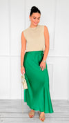Isabella Italian Skirt- Kelly Green-170 Bottoms-SEE YOU IN ROME-Coastal Bloom Boutique, find the trendiest versions of the popular styles and looks Located in Indialantic, FL