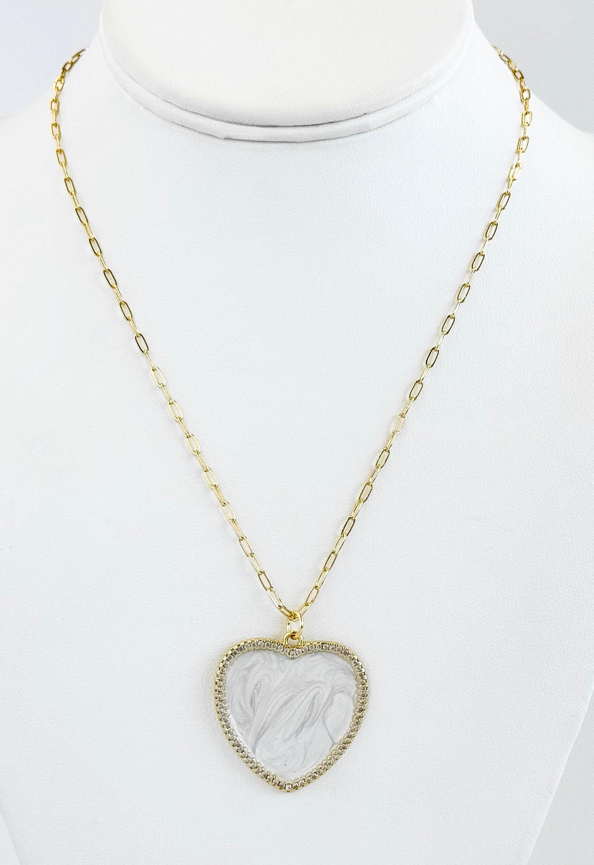 Cherished Grace Heart Necklace-230 Jewelry-TREASURE JEWELS-Coastal Bloom Boutique, find the trendiest versions of the popular styles and looks Located in Indialantic, FL