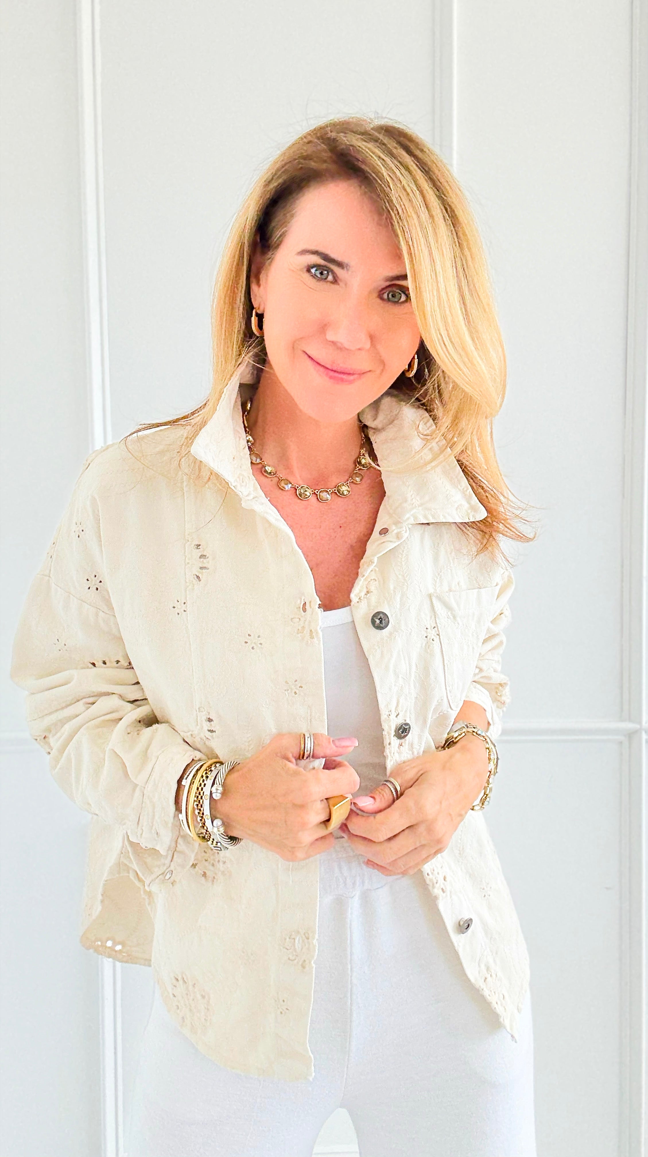 Bloom Embroidered Italian Jacket-160 Jackets-LY PARIS-Coastal Bloom Boutique, find the trendiest versions of the popular styles and looks Located in Indialantic, FL