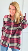 Pretty In Plaid Italian Top-110 Long Sleeve Tops-TATTOO Z-Coastal Bloom Boutique, find the trendiest versions of the popular styles and looks Located in Indialantic, FL
