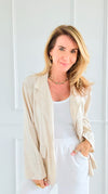 Glow Linen Italian Blazer-160 Jackets-SEÑORITA C-Coastal Bloom Boutique, find the trendiest versions of the popular styles and looks Located in Indialantic, FL