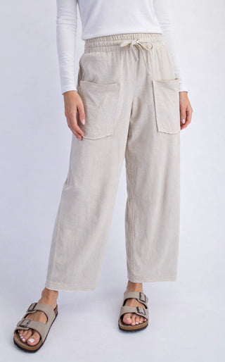 Where Comfort Meets Quiet Ease Pants - Sand Beige