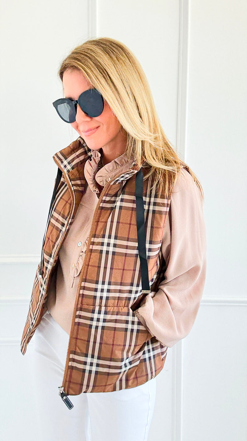 Talk of the Town Plaid Vest-160 Jackets-JODIFL-Coastal Bloom Boutique, find the trendiest versions of the popular styles and looks Located in Indialantic, FL