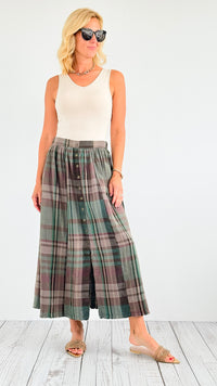 Rustic Highlands Midi Skirt-170 Bottoms-mystree-Coastal Bloom Boutique, find the trendiest versions of the popular styles and looks Located in Indialantic, FL