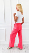 Carefree Fresh Italian Pant- Coral-100 Pants-Italianissimo-Coastal Bloom Boutique, find the trendiest versions of the popular styles and looks Located in Indialantic, FL