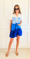 Tiered Puff Sleeve Color Block Dress-200 dresses/jumpsuits/rompers-Rousseau-Coastal Bloom Boutique, find the trendiest versions of the popular styles and looks Located in Indialantic, FL