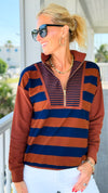 Varsity Lines Top-110 Long Sleeve Tops-Umgee-Coastal Bloom Boutique, find the trendiest versions of the popular styles and looks Located in Indialantic, FL