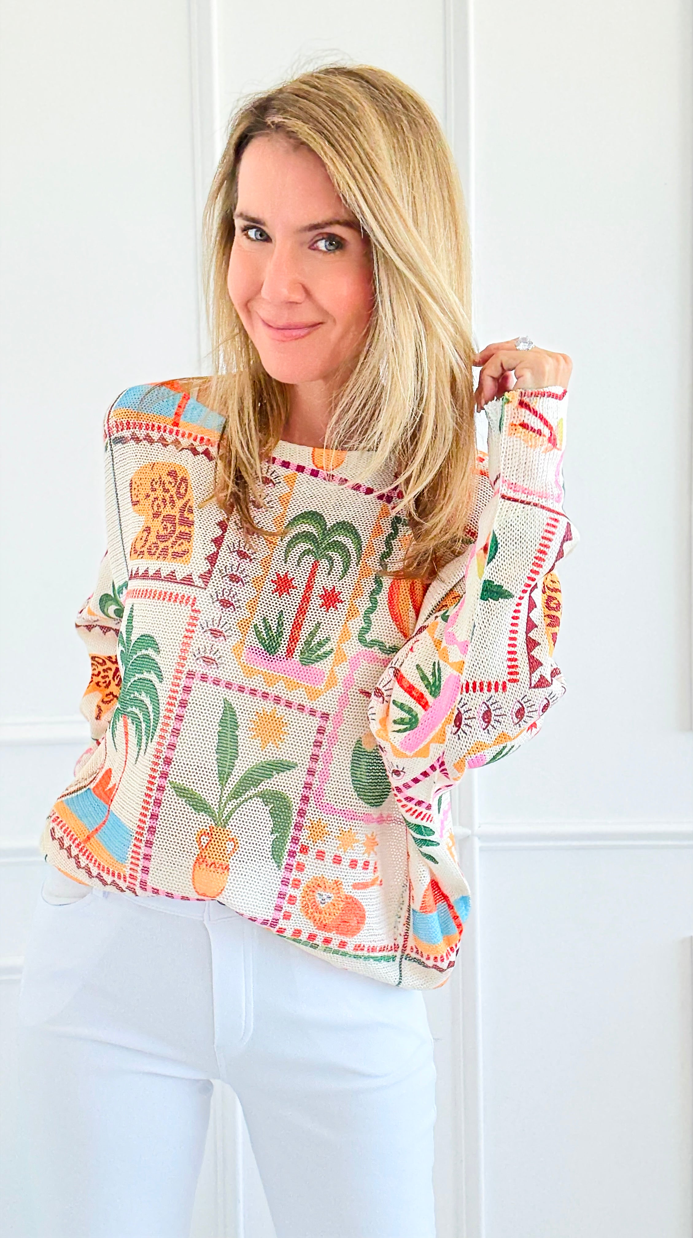 Mai Tai Majesty Italian St Tropez Sweater-140 Sweaters-SORPRESA-Coastal Bloom Boutique, find the trendiest versions of the popular styles and looks Located in Indialantic, FL