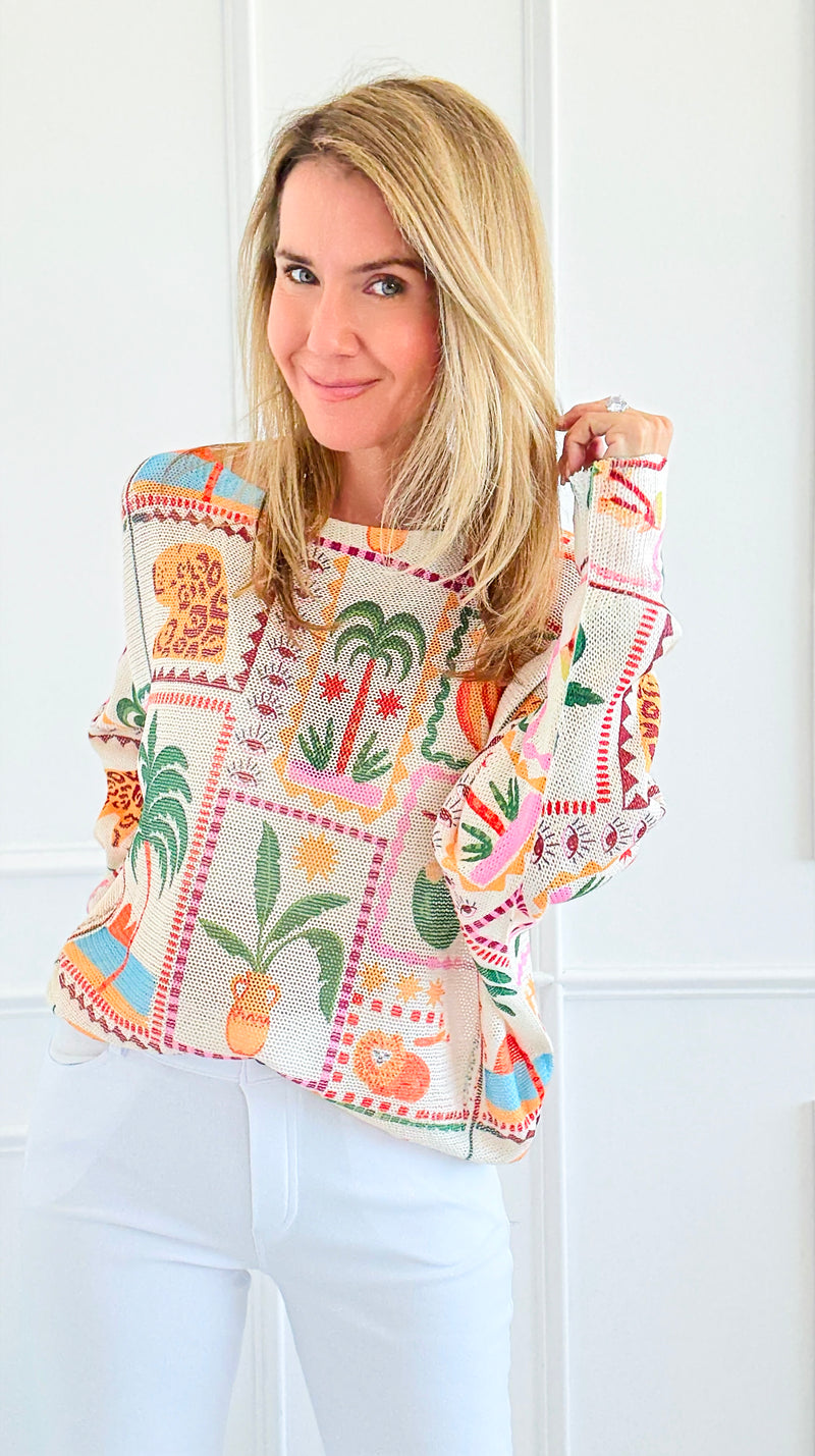 Mai Tai Majesty Italian St Tropez Sweater-140 Sweaters-SORPRESA-Coastal Bloom Boutique, find the trendiest versions of the popular styles and looks Located in Indialantic, FL