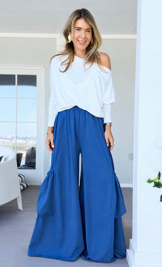 Moon Big Pocket Italian Pants - Cobalt Blue