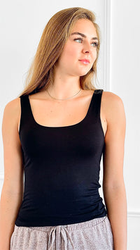 Essential Ribbed Tank Top - Black-100 Sleeveless Tops-Zenana-Coastal Bloom Boutique, find the trendiest versions of the popular styles and looks Located in Indialantic, FL