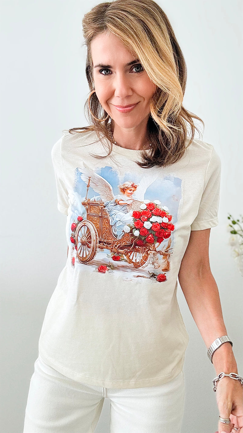 Custom CB Heavenly Roses Tee-110 Short Sleeve Tops-Holly-Coastal Bloom Boutique, find the trendiest versions of the popular styles and looks Located in Indialantic, FL