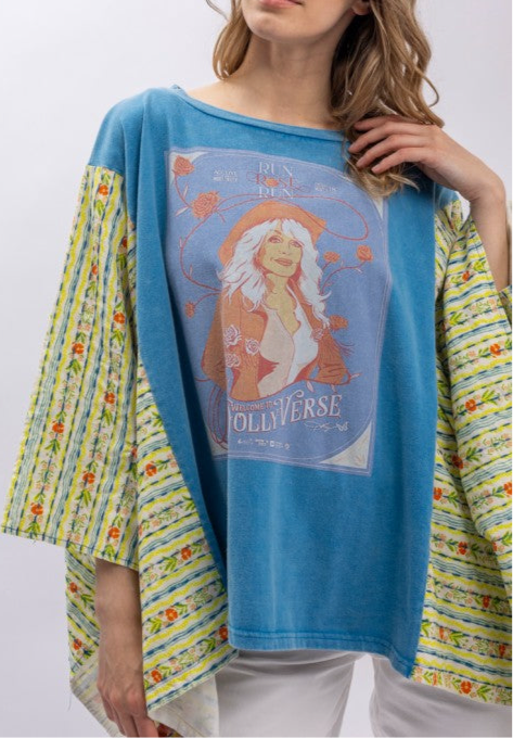 Dollyverse Kantha Poncho Top-150 Cardigan Layers-Blue Velvet-Coastal Bloom Boutique, find the trendiest versions of the popular styles and looks Located in Indialantic, FL