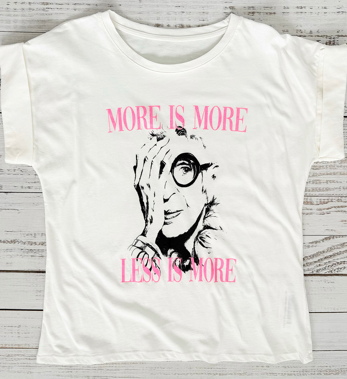 Less & More Italian Graphic Tee-110 Short Sleeve Tops-FIRSTAGE-Coastal Bloom Boutique, find the trendiest versions of the popular styles and looks Located in Indialantic, FL