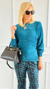 Cuddle Cloud Chenille Sweater-Ocean Teal-140 Sweaters-Zenana-Coastal Bloom Boutique, find the trendiest versions of the popular styles and looks Located in Indialantic, FL