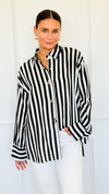 Empire Stripes Italian Blouse-110 Long Sleeve Tops-TATTOO Z-Coastal Bloom Boutique, find the trendiest versions of the popular styles and looks Located in Indialantic, FL