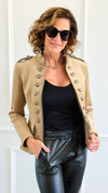 Velvet Sergeant Pepper Jacket - Camel-150 Cardigans/Layers-Venti6-Coastal Bloom Boutique, find the trendiest versions of the popular styles and looks Located in Indialantic, FL