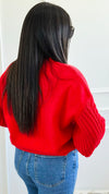Fireside Sonata Sweater - Ruby-140 Sweaters-Zenana-Coastal Bloom Boutique, find the trendiest versions of the popular styles and looks Located in Indialantic, FL