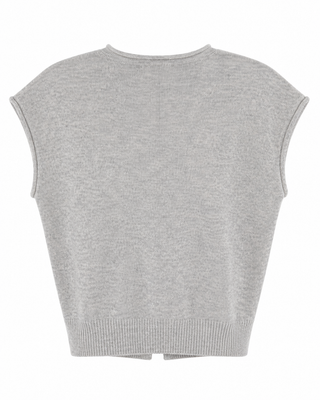 Daydreaming Knit Button Top - Heather Grey