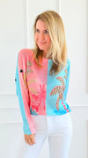 Tropic Pop Italian St Tropez Sweater-140 Sweaters-SORPRESA-Coastal Bloom Boutique, find the trendiest versions of the popular styles and looks Located in Indialantic, FL