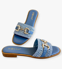 Riviera Buckle Sandals - Blue-250 Shoes-GND-Coastal Bloom Boutique, find the trendiest versions of the popular styles and looks Located in Indialantic, FL