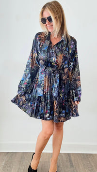 Magical Jungle Pleated Dress-200 Dresses/Jumpsuits/Rompers-Beulah Style-Coastal Bloom Boutique, find the trendiest versions of the popular styles and looks Located in Indialantic, FL