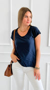 Everyday V-Neck Italian Top-110 short Sleeve Top-LY PARIS-Coastal Bloom Boutique, find the trendiest versions of the popular styles and looks Located in Indialantic, FL