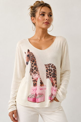 Pink Pony Club Lurex Trim Italian Top