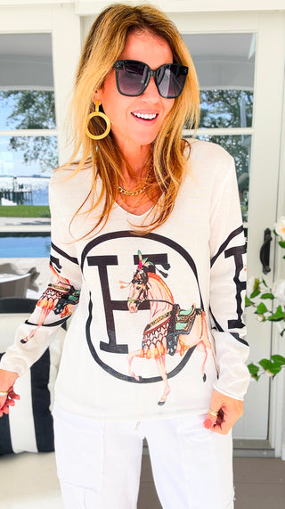 The Hunt Lurex Trim Italian Top