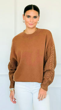 Fireside Sonata Sweater - Deep Camel-140 Sweaters-Zenana-Coastal Bloom Boutique, find the trendiest versions of the popular styles and looks Located in Indialantic, FL