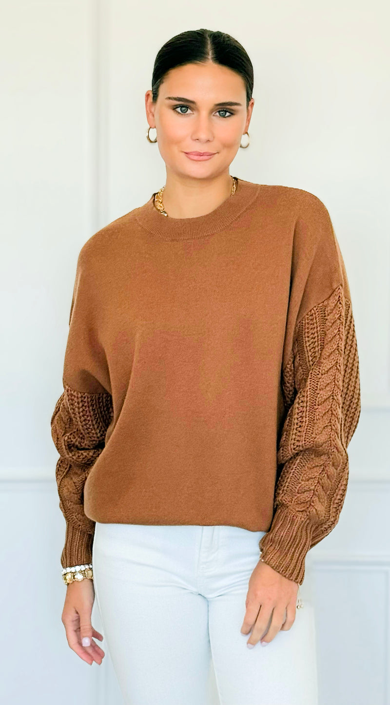Fireside Sonata Sweater - Deep Camel-140 Sweaters-Zenana-Coastal Bloom Boutique, find the trendiest versions of the popular styles and looks Located in Indialantic, FL