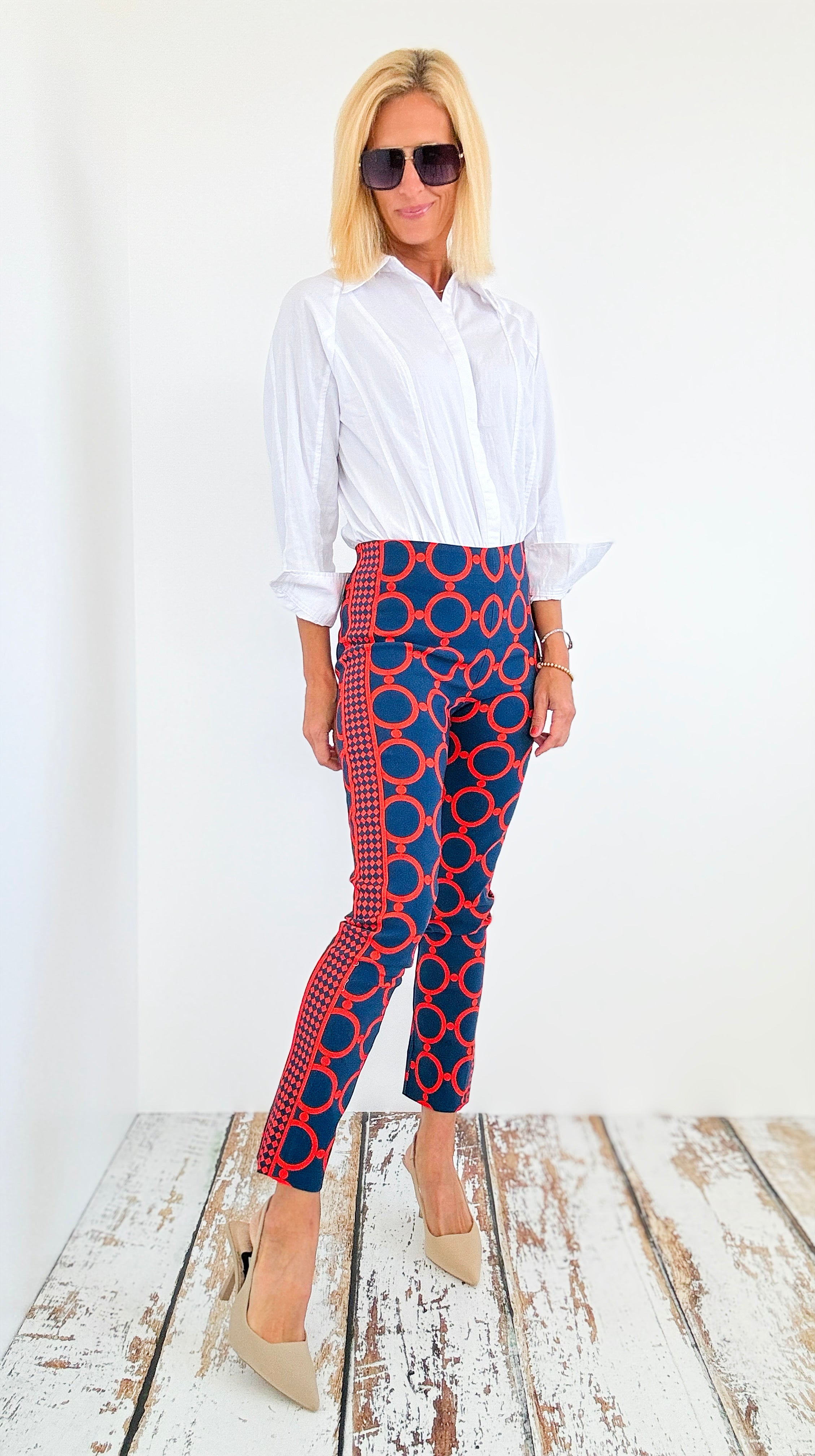 Mod Mosaic Straight Pants-170 Bottoms-Gretchen Scott-Coastal Bloom Boutique, find the trendiest versions of the popular styles and looks Located in Indialantic, FL